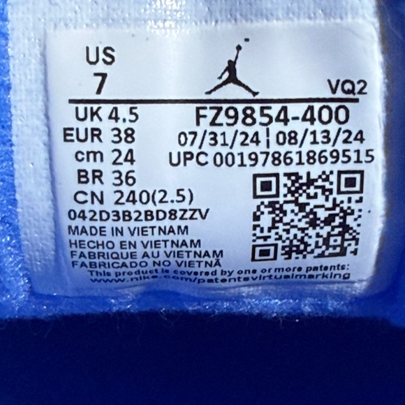 Jordan Flight Court Hydrogen Blue Women's Size 7 - FZ9854-400 - NWT No Box - Picture 5 of 5